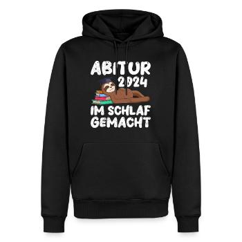 Abi 2024 remise des diplômes du lycée dans le sommeil amcht paresseux drôle - Sweat à capuche Premium bio Homme - noir - Devant - Nico (187cm)