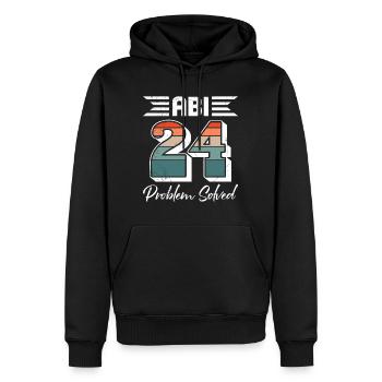 Abitur 2024 Abi Problème résolu Abiturient - Sweat à capuche Premium bio Homme - noir - Devant - Nico (187cm)