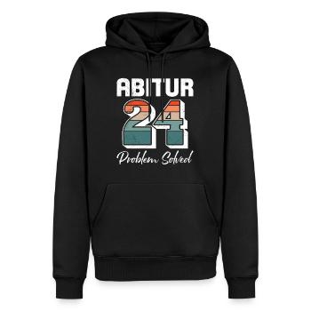 Abi 2024 Certificat de fin d’études secondaires de l’Abitur Diplômés du secondaire - Sweat à capuche Premium bio Homme - noir - Devant - Nico (187cm)