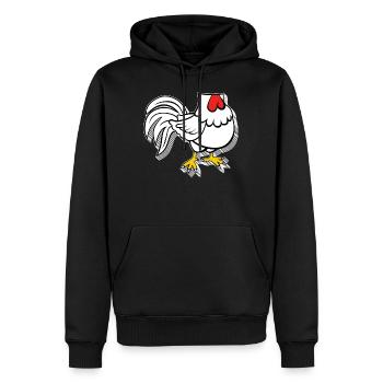 Chemise de vacances, poulet corps costume Animal - Sweat à capuche Premium bio Homme - noir - Devant - Nico (187cm)