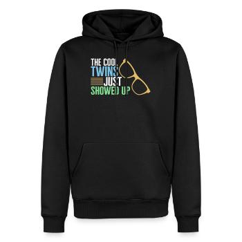 Chemise d’école, les jumeaux cool viennent de se montrer Tee, - Sweat à capuche Premium bio Homme - noir - Devant - Nico (187cm)