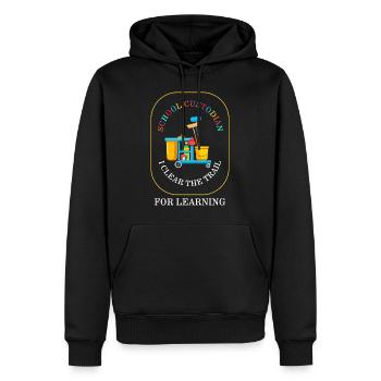 Wartungshemd, Schulhausmeister I Clear Die - Männer Premium Bio Hoodie - Schwarz - Vorne - Nico (187cm)