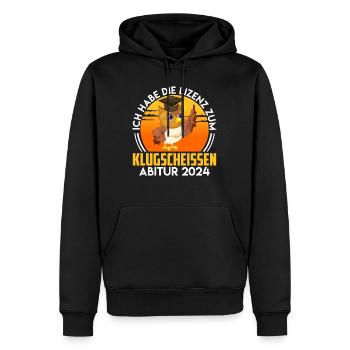 Abiturientin Lizenz zum Klugscheißen Abitur - Männer Premium Bio Hoodie - Schwarz - Vorne - Nico (187cm)