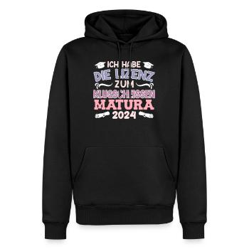Licence Maturantin à Clever-Ass Matura - Sweat à capuche Premium bio Homme - noir - Devant - Nico (187cm)