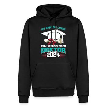 Docteur 2024 Avoir la licence de smartass - Sweat à capuche Premium bio Homme - noir - Devant - Nico (187cm)