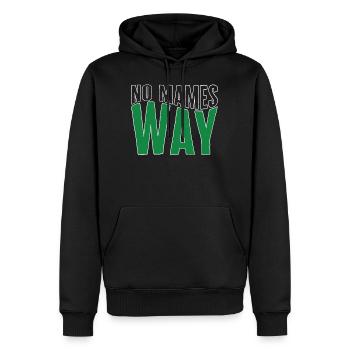 Straßenschild Shirt, No Mames Way Straßenschild T-Shirt, - Männer Premium Bio Hoodie - Schwarz - Vorne - Nico (187cm)