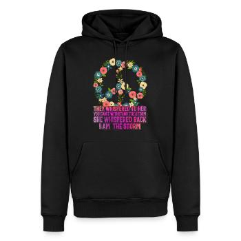 Feminist Shirt, They Whispered To Her You Can't - Men’s Premium Organic Hoodie - black - Front - Nico (187cm)