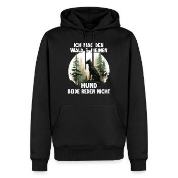 Lustiges Hundehalter Outfit für Wanderungen und - Männer Premium Bio Hoodie - Schwarz - Vorne - Nico (187cm)