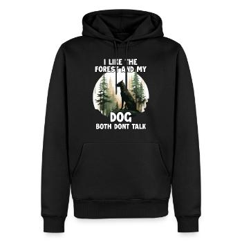 Forest lovers and dog owners T for hiking - Men’s Premium Organic Hoodie - black - Front - Nico (187cm)