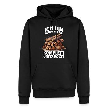 Lustiges Holzfäller T für Forstwirte und Förster - Männer Premium Bio Hoodie - Schwarz - Vorne - Nico (187cm)