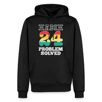 Abitur 2024 Abi Problème résolu Abiturient - Sweat à capuche Premium bio Homme - noir - Devant - Nico (187cm)