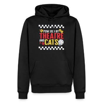 Chemise De Théâtre, Propulsé Par Théâtre Et Chats - Sweat à capuche Premium bio Homme - noir - Devant - Nico (187cm)