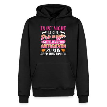 Abitur Not Easy PRINCESS and HIGH SCHOOL Graduate - Men’s Premium Organic Hoodie - black - Front - Nico (187cm)