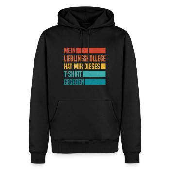 Lieblingskollege hat mir dieses Shirt Gegeben - Männer Premium Bio Hoodie - Schwarz - Vorne - Nico (187cm)