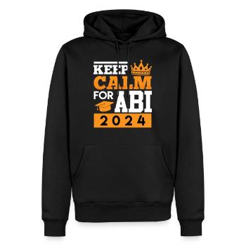 Abiturient KEEP CALM for ABI 2024 ABITUR - Men’s Premium Organic Hoodie - black - Front - Nico (187cm)