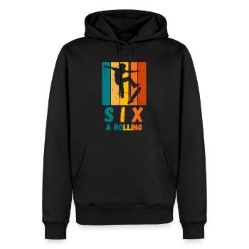 Skater Kinder 6. Geburtstag Skateboard Jungen - Männer Premium Bio Hoodie - Schwarz - Vorne - Nico (187cm)