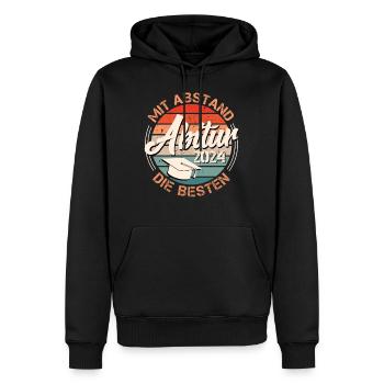 Abitur 2024 Mit Abstand die BESTEN Abiturienten - Männer Premium Bio Hoodie - Schwarz - Vorne - Nico (187cm)