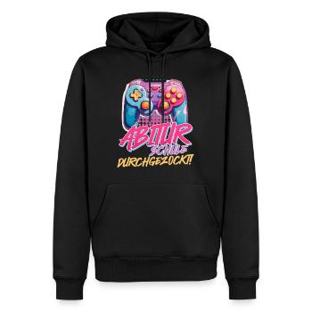 High School Gambled Through Gamer High School Graduate - Men’s Premium Organic Hoodie - black - Front - Nico (187cm)