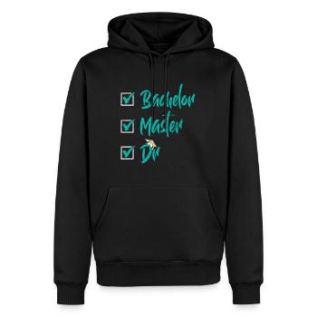 Baccalauréat Maître Dr. Doctorat Réussi - Sweat à capuche Premium bio Homme - noir - Devant - Nico (187cm)