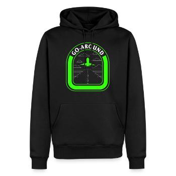 Chemise d’avion, Go Around Tee, cadeau pour pilote - Sweat à capuche Premium bio Homme - noir - Devant - Nico (187cm)