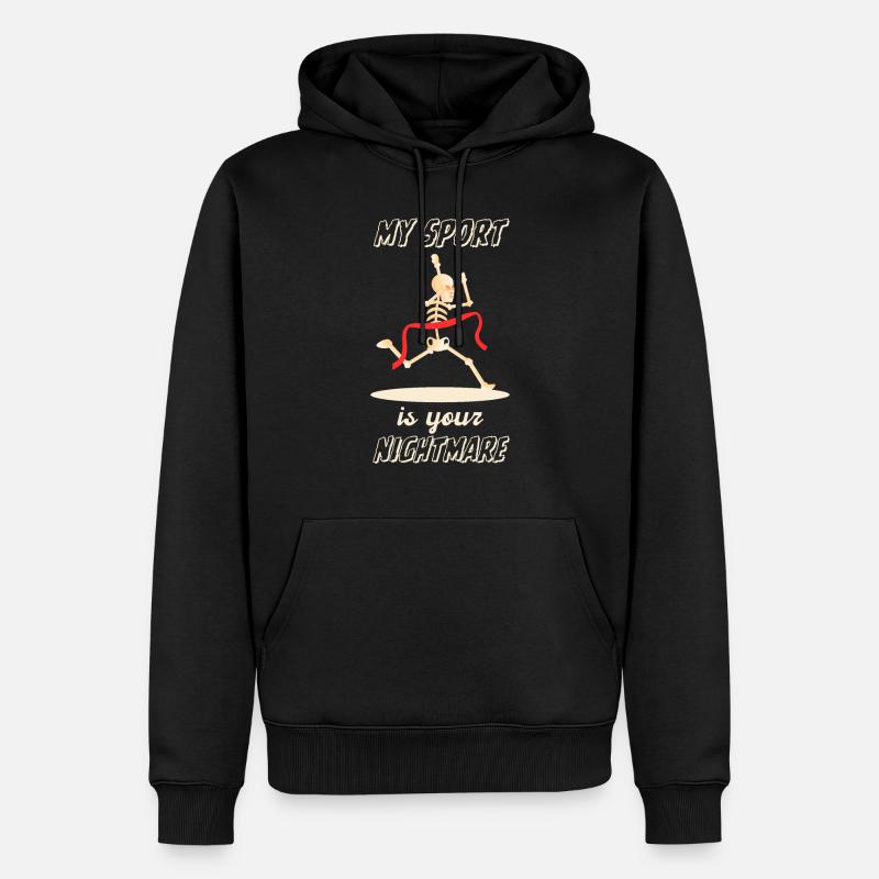 Drôle De Marathon Disant Marathon Coureur Athlète - Sweat à capuche Premium bio Homme - noir