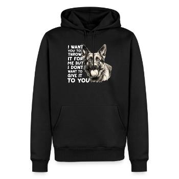 Berger allemand T Propriétaire de chien Tenue de - Sweat à capuche Premium bio Homme - noir - Devant - Nico (187cm)