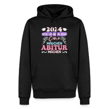 2024 Das Jahr in dem Coole Mädchen Abitur Machen - Männer Premium Bio Hoodie - Schwarz - Vorne - Nico (187cm)