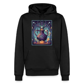 Witch's Kettlebell Brew Magic Potions Workout Gym - Men’s Premium Organic Hoodie - black - Front - Nico (187cm)