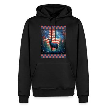 Galaktische amerikanische Flagge Meteorspuren Weltraumtarnung - Männer Premium Bio Hoodie - Schwarz - Vorne - Nico (187cm)