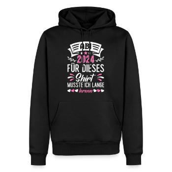 Diplômés du secondaire Abi 2024 Abitur Pour cette chemise - Sweat à capuche Premium bio Homme - noir - Devant - Nico (187cm)