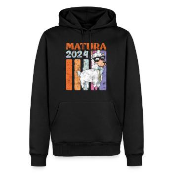 Matura 2024 high school graduate Lama high school graduates - Men’s Premium Organic Hoodie - black - Front - Nico (187cm)