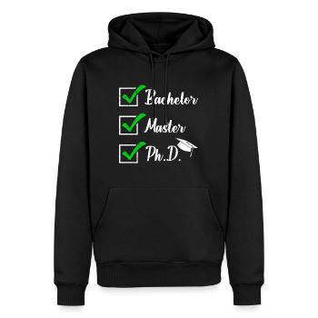 Thèse de doctorat réussie Bachelor Master Dr. - Sweat à capuche Premium bio Homme - noir - Devant - Nico (187cm)