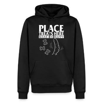 chemise de chien, placez des friandises ici faire chien heureux tee, - Sweat à capuche Premium bio Homme - noir - Devant - Nico (187cm)