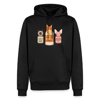 Chemise d’infirmière, Maine Coon Siamese Sphynx chat bouteille - Sweat à capuche Premium bio Homme - noir - Devant - Nico (187cm)
