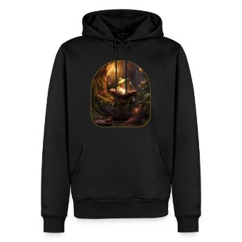 Bookworm Frog Oak Tree Reading Tranquil - Men’s Premium Organic Hoodie - black - Front - Nico (187cm)