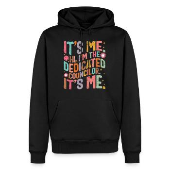 School Council Shirt, It's Me I'm Dedicated - Men’s Premium Organic Hoodie - black - Front - Nico (187cm)