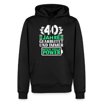 L’anniversaire de l’œuvre a fonctionné toujours à pleine puissance - Sweat à capuche Premium bio Homme - noir - Devant - Nico (187cm)
