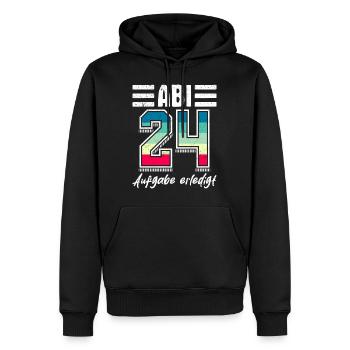 Tâche Abi 24 accomplie par les bacheliers en 2024 - Sweat à capuche Premium bio Homme - noir - Devant - Nico (187cm)
