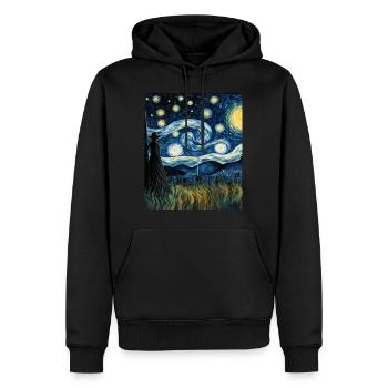 Gärtner-Sternenhemd Van Gogh inspiriert - Männer Premium Bio Hoodie - Schwarz - Vorne - Nico (187cm)