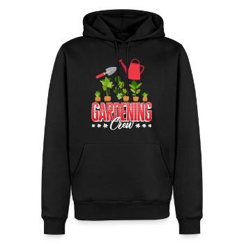 Chemise de jardin, jardinage équipe plantes pelle - Sweat à capuche Premium bio Homme - noir - Devant - Nico (187cm)