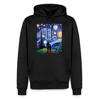 DSP Starry Night Shirt Compassionate Care T-Shirt - Männer Premium Bio Hoodie - Schwarz - Vorne - Nico (187cm)