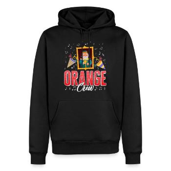 King's Day Hemd, Orange Crew King Portrait Party - Männer Premium Bio Hoodie - Schwarz - Vorne - Nico (187cm)