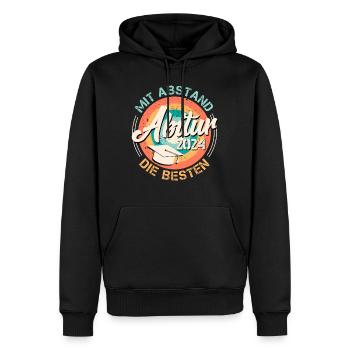 Abitur 2024 Mit Abstand die BESTEN Abiturienten - Männer Premium Bio Hoodie - Schwarz - Vorne - Nico (187cm)