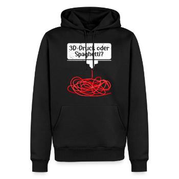 L’impression 3D ou l’impression 3D spaghetti échouent - Sweat à capuche Premium bio Homme - noir - Devant - Nico (187cm)