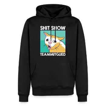 Mitarbeiter Verrückt Shit Show Teammitglied - Männer Premium Bio Hoodie - Schwarz - Vorne - Nico (187cm)