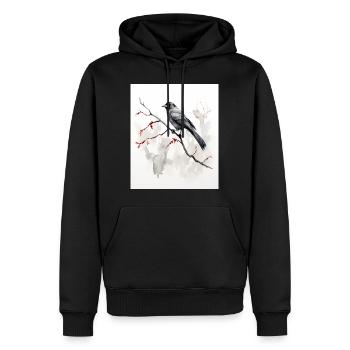 Japanische Kunst Japanischer Holzschnitt Sumi e - Männer Premium Bio Hoodie - Schwarz - Vorne - Nico (187cm)