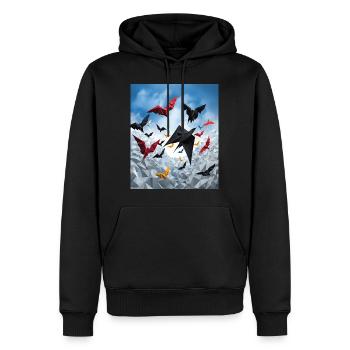 Japanische Kunst Japanischer Holzschnitt Kunstdruck Origami - Männer Premium Bio Hoodie - Schwarz - Vorne - Nico (187cm)