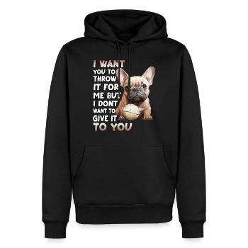 Frenchie Dog Lover Bouledogue français - Sweat à capuche Premium bio Homme - noir - Devant - Nico (187cm)