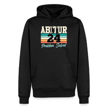 Abitur 2024 Problème Résolu Diplômés Du Secondaire Drôle - Sweat à capuche Premium bio Homme - noir - Devant - Nico (187cm)
