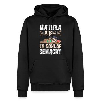 Matura 2024 Made in Sleep Maturiant Drôle - Sweat à capuche Premium bio Homme - noir - Devant - Nico (187cm)